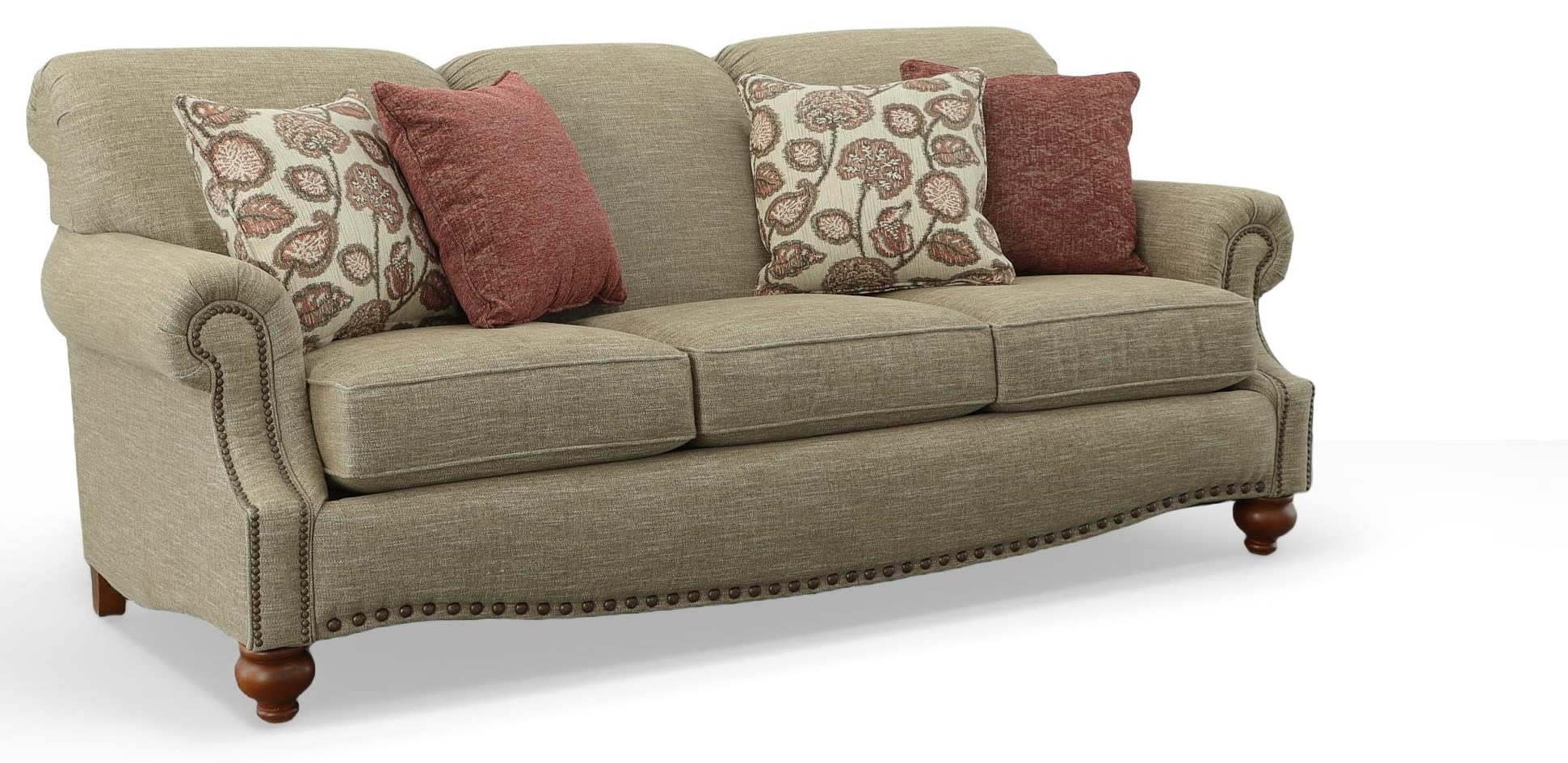 Bassett Hunt Club 269762157918M Traditional Sofa with Rolled Arms